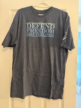 Grunt Style Defend Freedom Not Feelings T-Shirt - Heather Blue